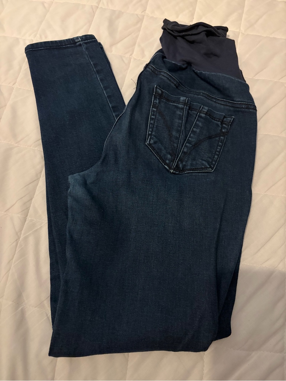 Indigo Blue Dark Blue Maternity Jeggings - Stretch Panel